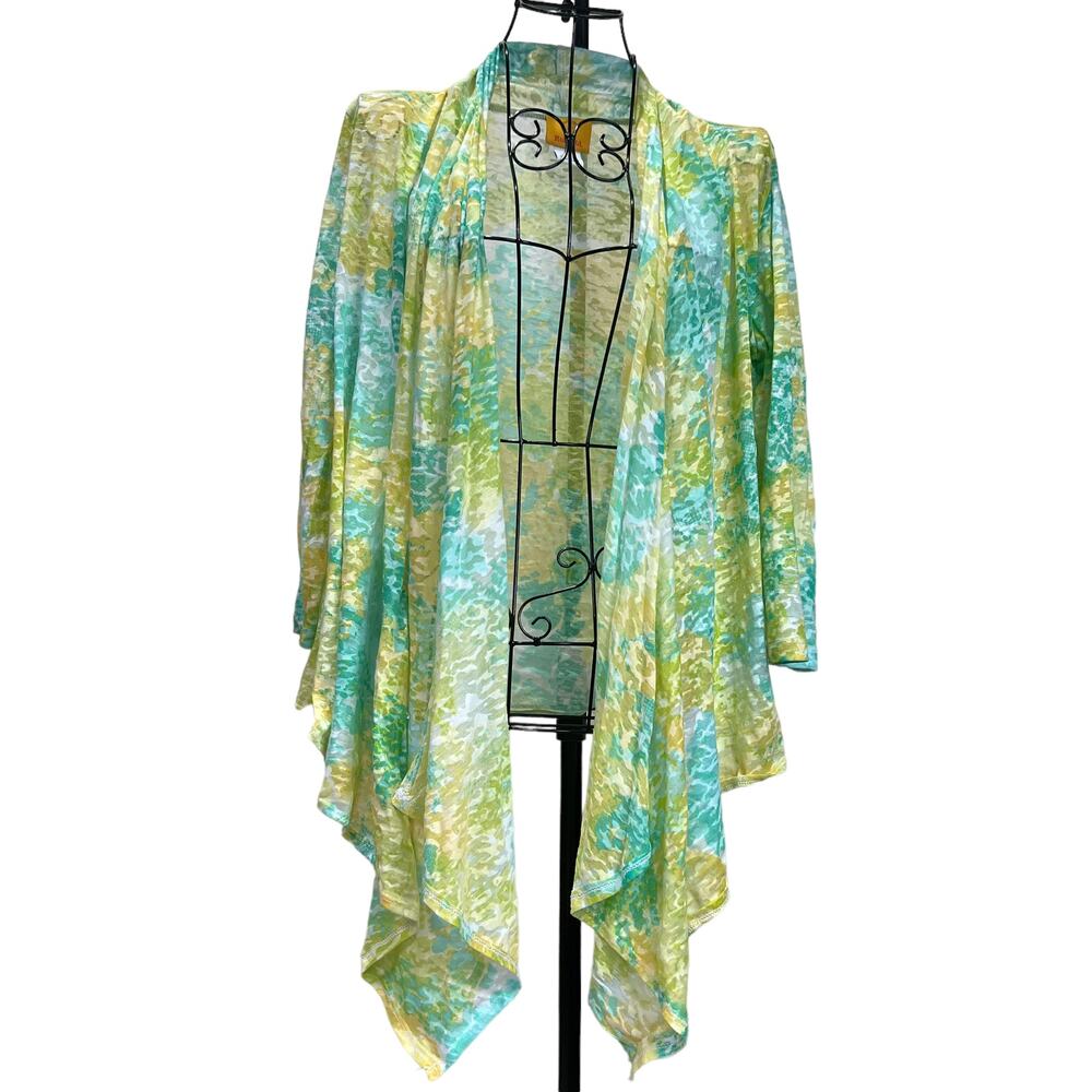Ruby Rd Open Front Waterfall Drape Cardigan Sweater Jacket Overpiece Size Small